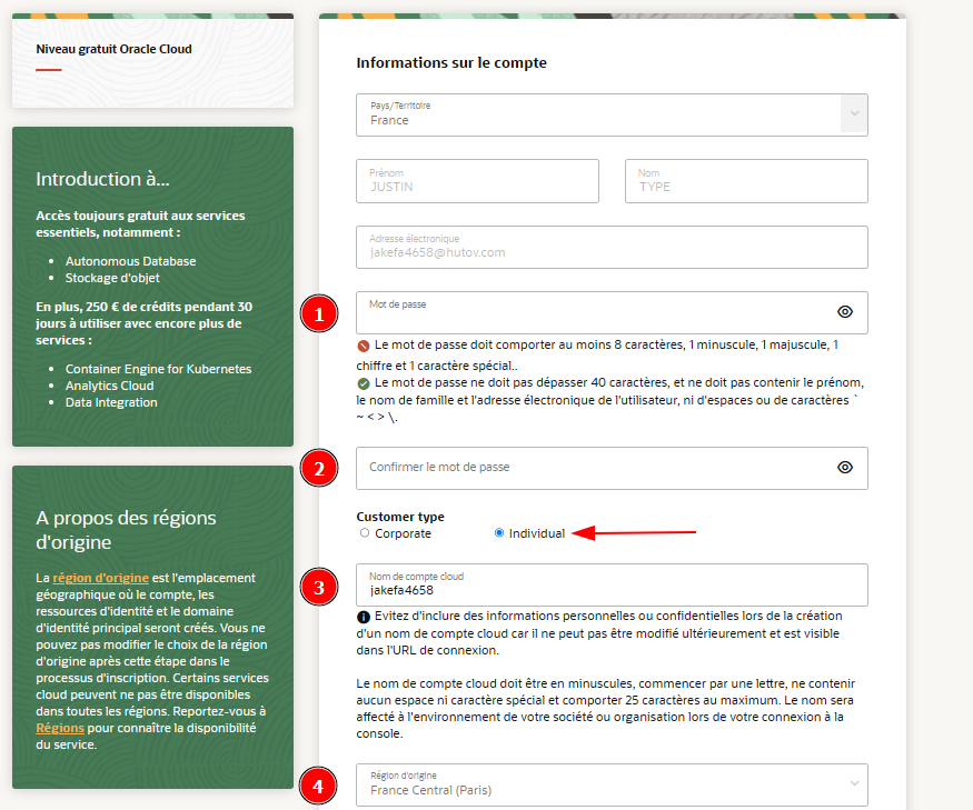 OCI account creation 5